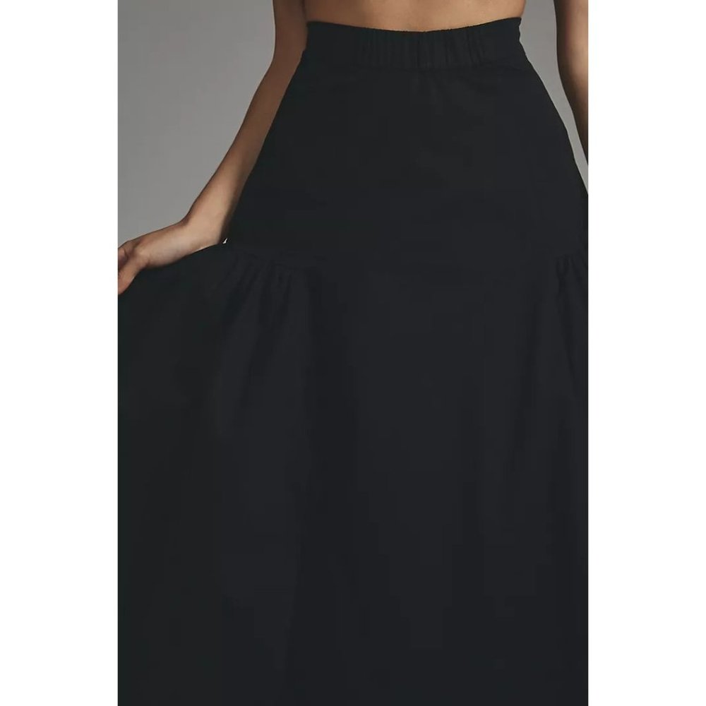 NWT $315 ANTHROPOLOGIE HOPE FOR FLOWERS SOLD OUT SOLID BLACK MIDI SKIRT SIZE MED - Picture 5 of 7